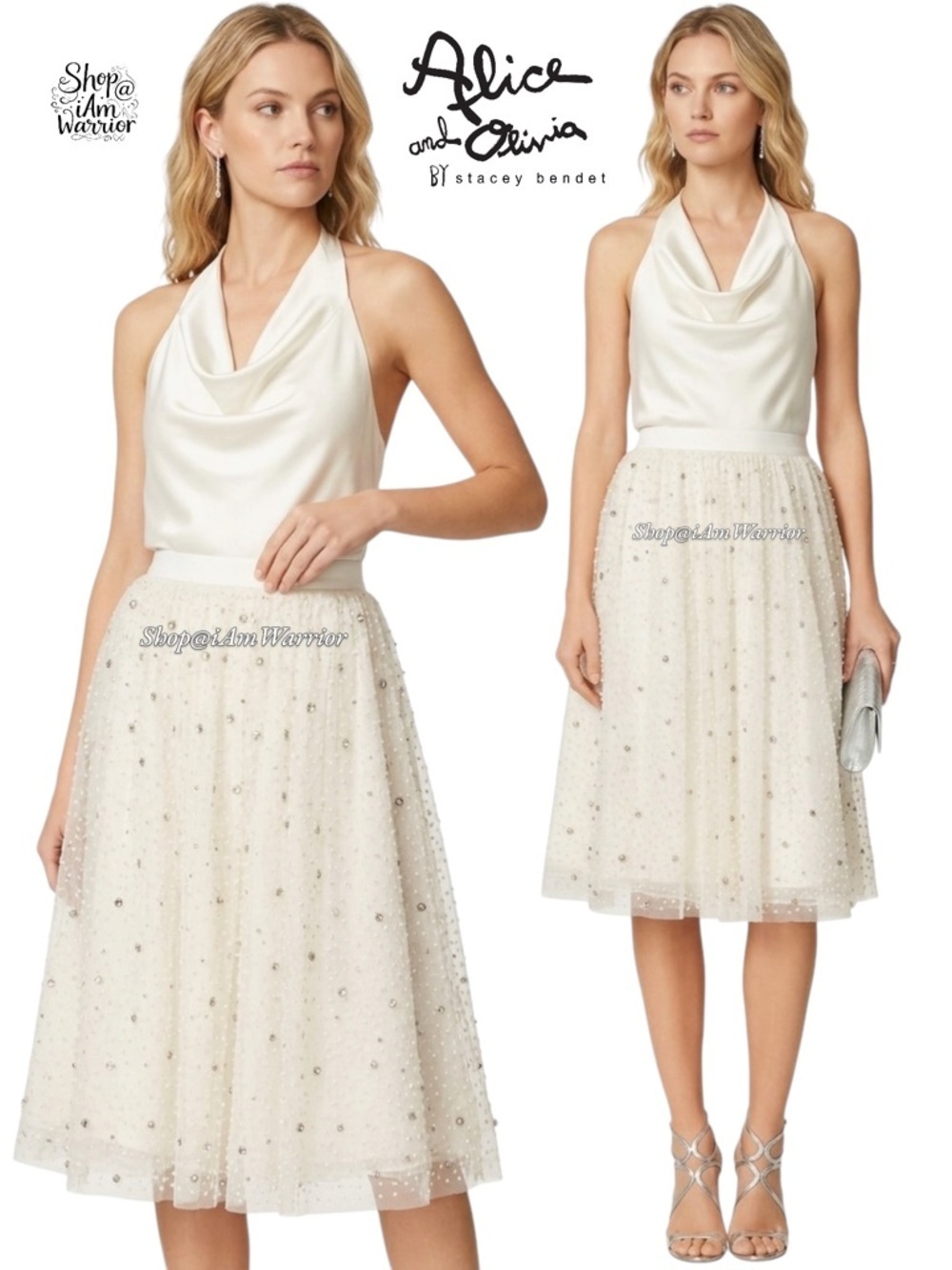 Alice + Olivia tulle jeweled pearl ballerina a-line skirt *shop@iamwarrior